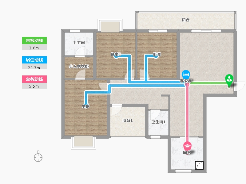 广西壮族自治区-南宁市-南宁二中新民小区-140.00-户型库-动静线