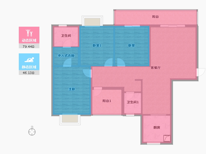 广西壮族自治区-南宁市-南宁二中新民小区-140.00-户型库-动静分区