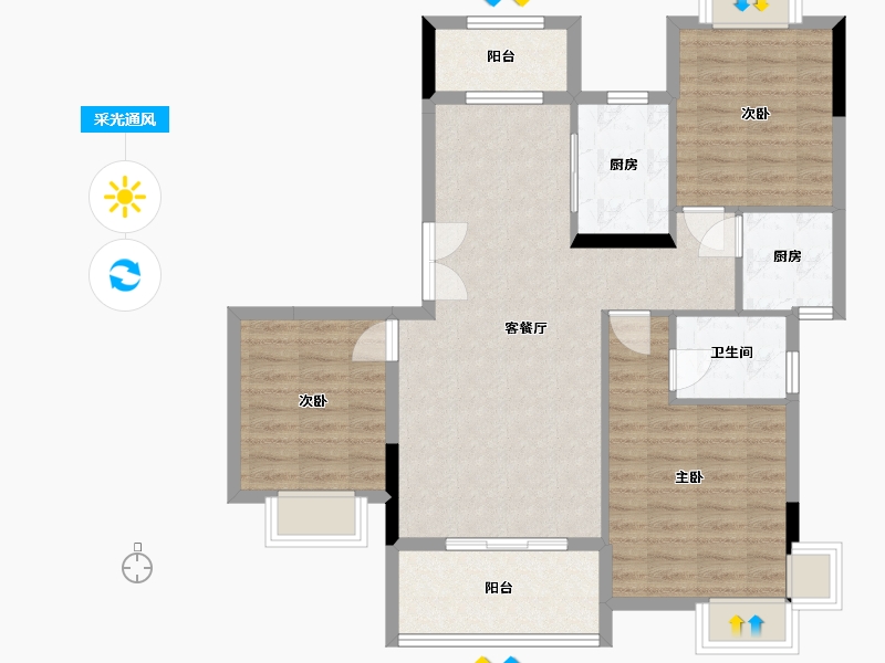 江西省-九江市-滨湖小区-100.00-户型库-采光通风