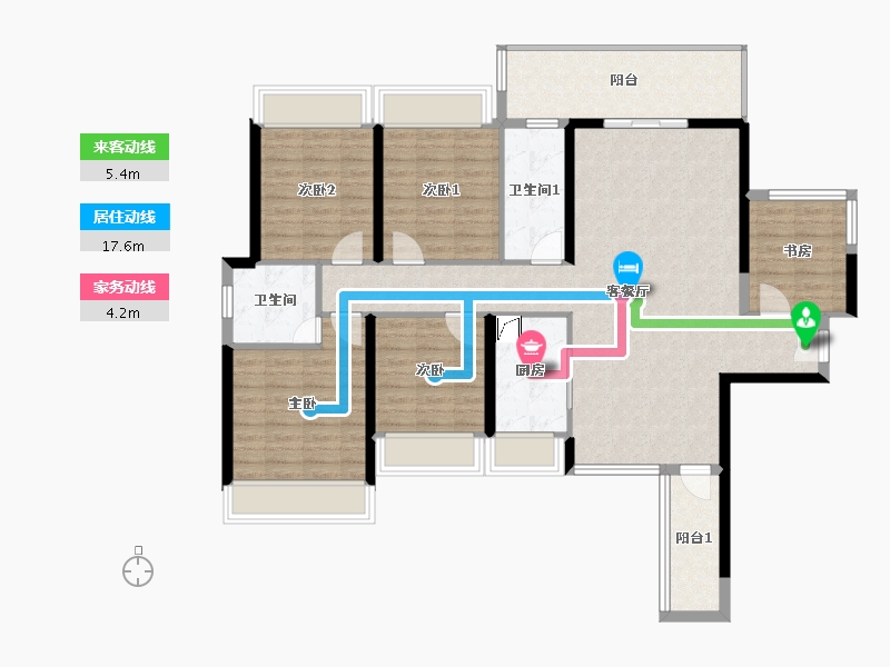 广西壮族自治区-玉林市-容州1号-137.00-户型库-动静线