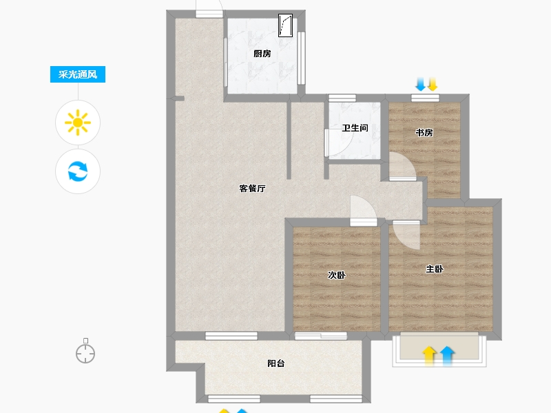 安徽省-马鞍山市-新城璟玥-81.52-户型库-采光通风