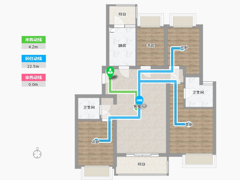 江苏省-南京市-融创中南御园-87.00-户型库-动静线