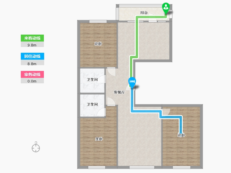 黑龙江省-哈尔滨市-中铁嘉园-124.00-户型库-动静线