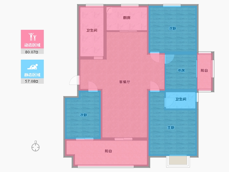 山东省-临沂市-史丹利滨河一号-123.00-户型库-动静分区