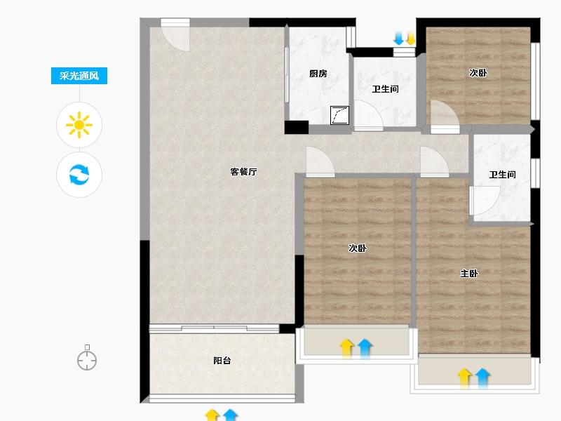 广西壮族自治区-贵港市-鑫炎・凤凰城-103.78-户型库-采光通风