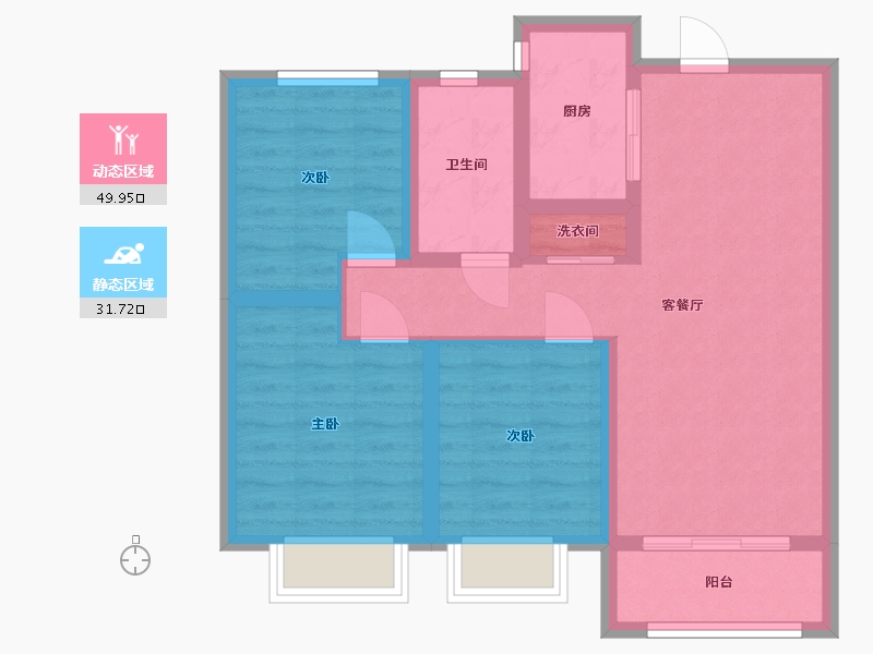 山西省-太原市-保利西湖林语-85.00-户型库-动静分区