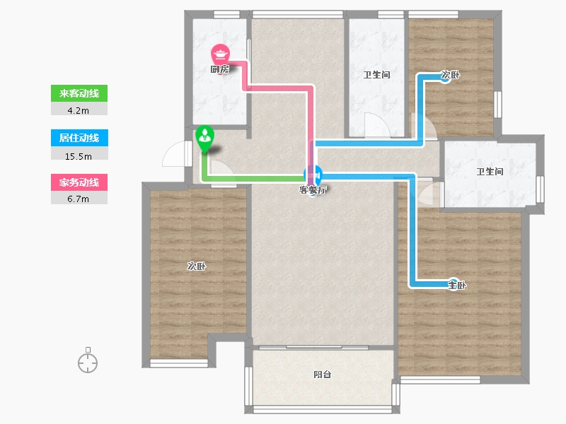 北京-北京市-幸福里-110.00-户型库-动静线