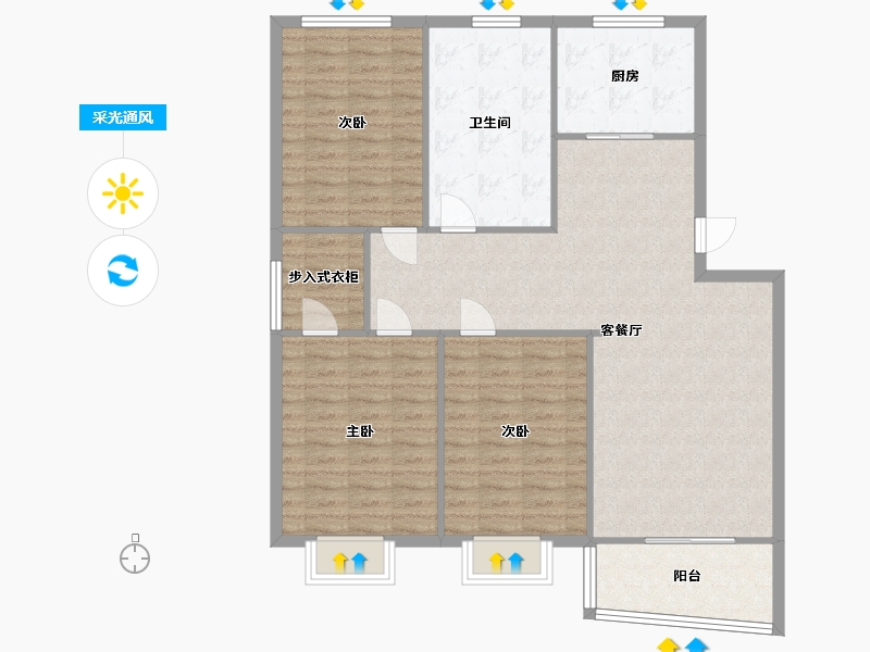 湖北省-武汉市-华星晨龙晨-132.00-户型库-采光通风