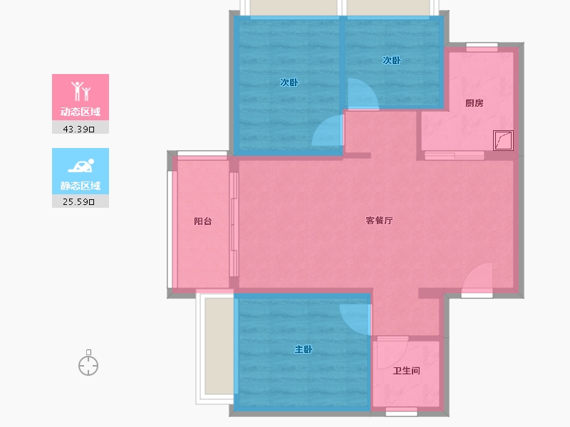 云南省-昆明市-金科春夏里-68.80-户型库-动静分区