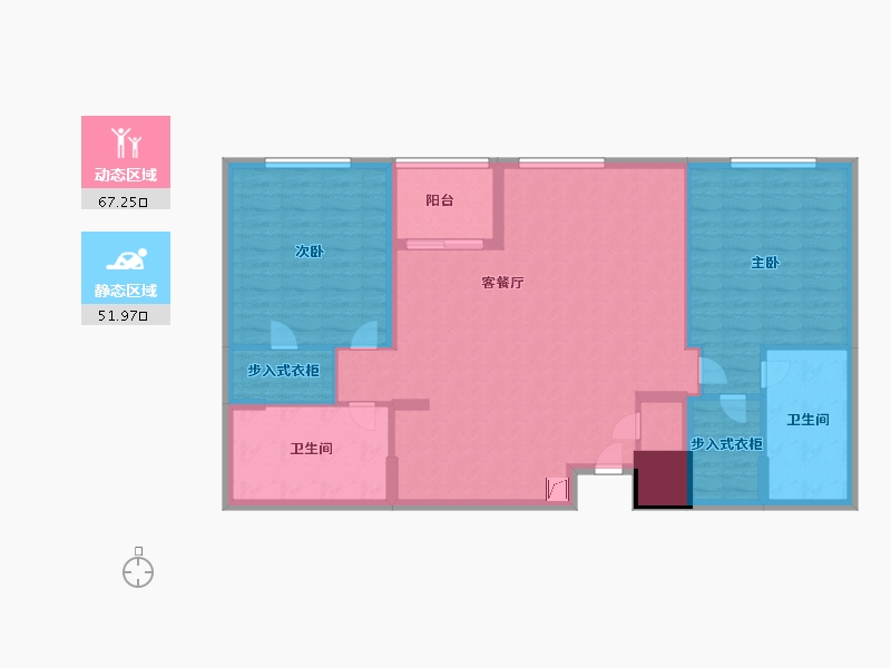 海外-海外-Park Place-107.30-户型库-动静分区