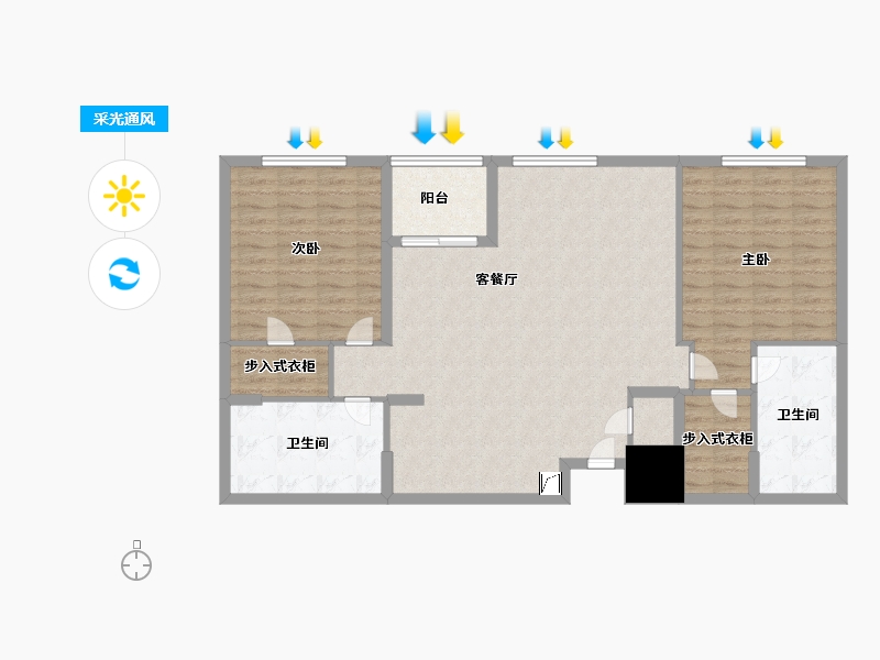 海外-海外-Park Place-107.30-户型库-采光通风