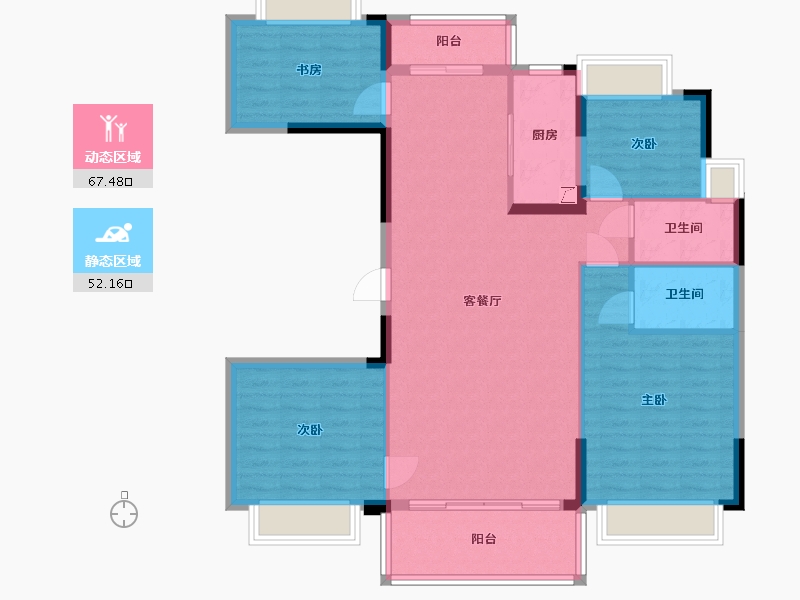 广东省-梅州市-梅县碧桂园二期学府里-140.00-户型库-动静分区