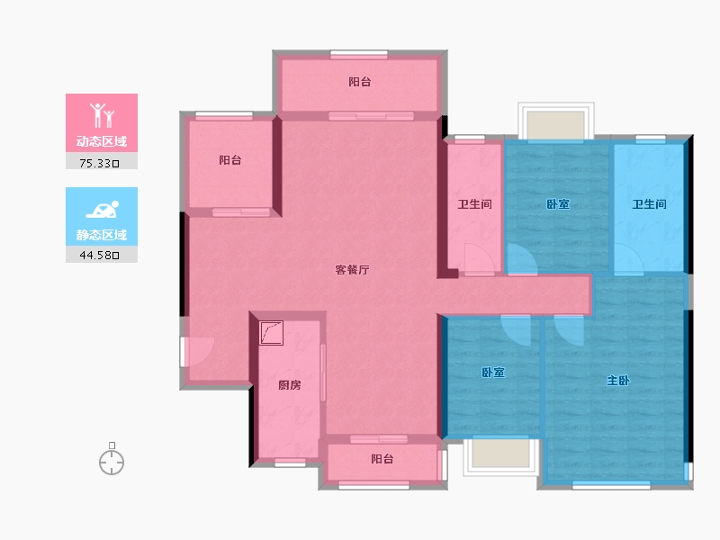 广东省-揭阳市-玺悦华府-120.00-户型库-动静分区