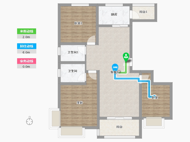 陕西省-渭南市-兰亭观邸-96.00-户型库-动静线