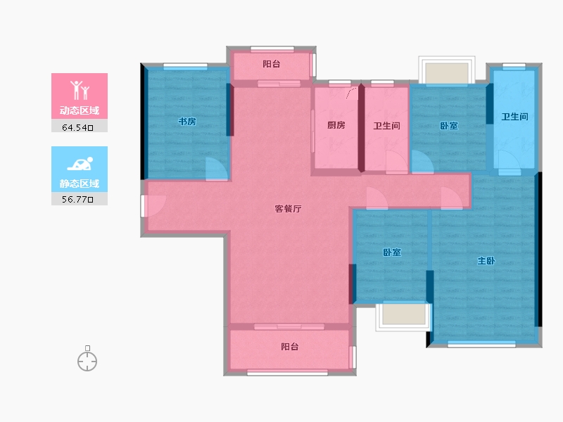 广东省-揭阳市-玺悦华府-120.00-户型库-动静分区