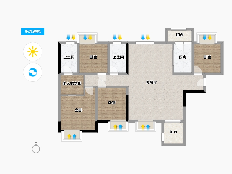 四川省-南充市-上河城-128.00-户型库-采光通风