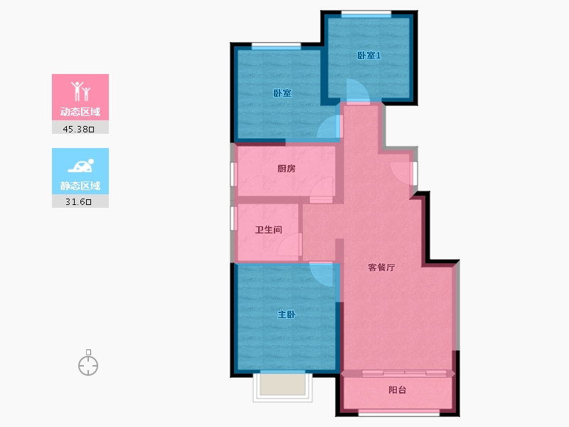 天津-天津市-意境雅居-76.66-户型库-动静分区