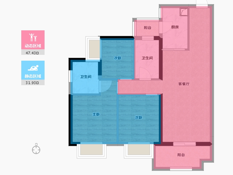 广东省-广州市-融创天玥-90.00-户型库-动静分区