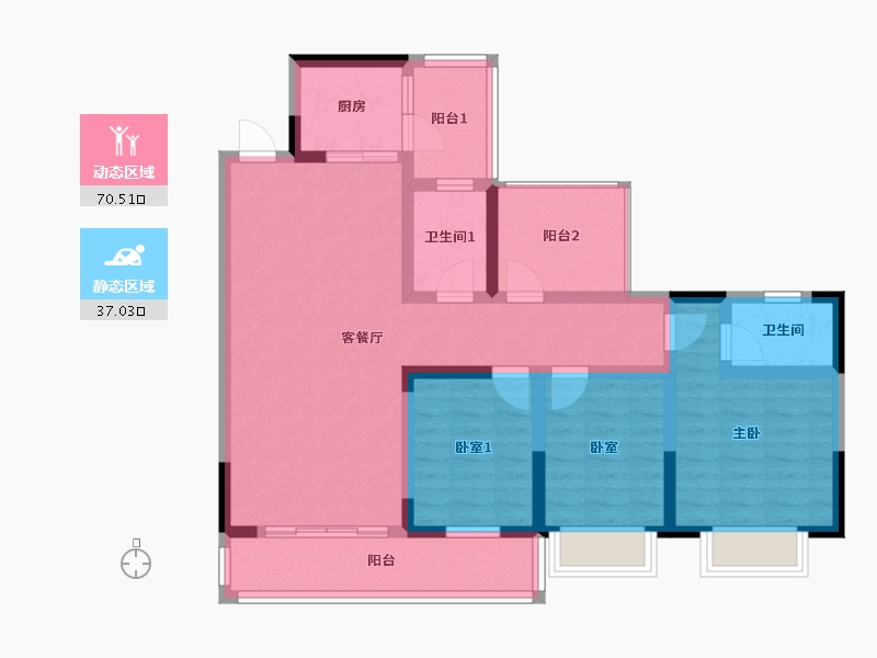 广西壮族自治区-梧州市-梧州市旺城首玺-96.00-户型库-动静分区