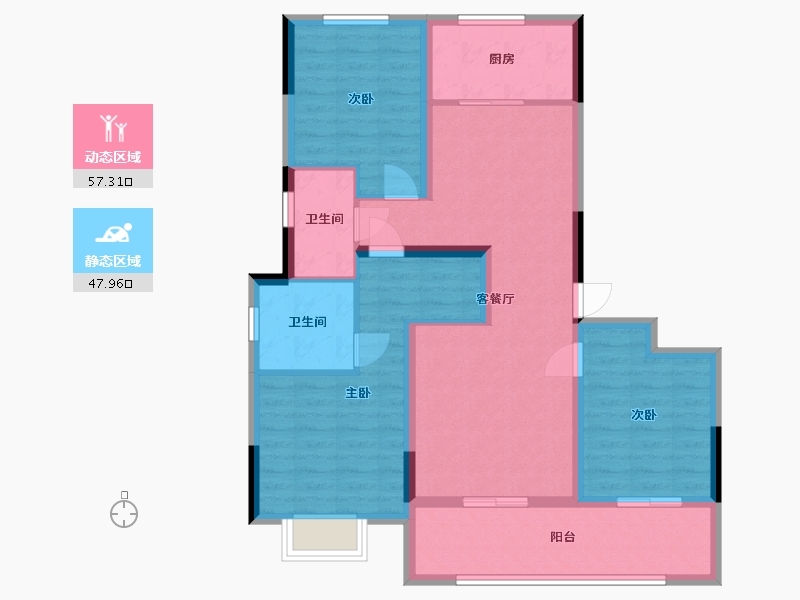 安徽省-阜阳市-融创城-98.00-户型库-动静分区