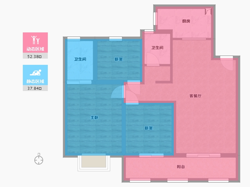 山东省-泰安市-基业尚城-80.00-户型库-动静分区