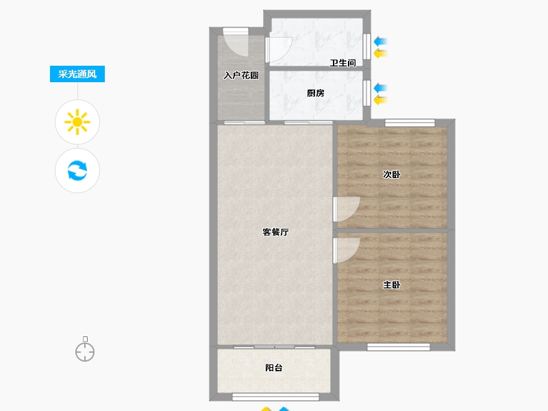 安徽省-芜湖市-大发融悦东方-66.51-户型库-采光通风