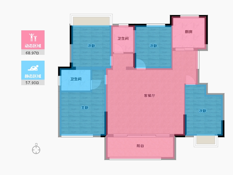 江苏省-徐州市-安建汉城源筑-115.00-户型库-动静分区