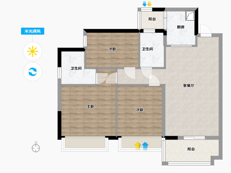 广东省-云浮市-光大景湖时代城-87.00-户型库-采光通风