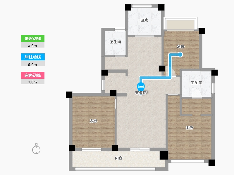 浙江省-嘉兴市-海棠苑-120.00-户型库-动静线