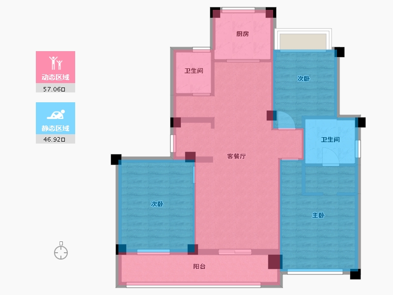 浙江省-嘉兴市-海棠苑-120.00-户型库-动静分区