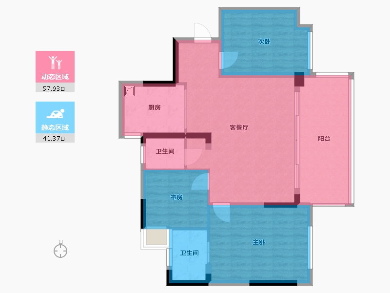 四川省-绵阳市-东原凯越印江山-89.00-户型库-动静分区