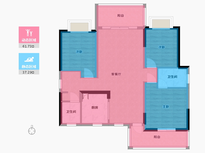 广东省-珠海市-奥园展科花园-95.00-户型库-动静分区