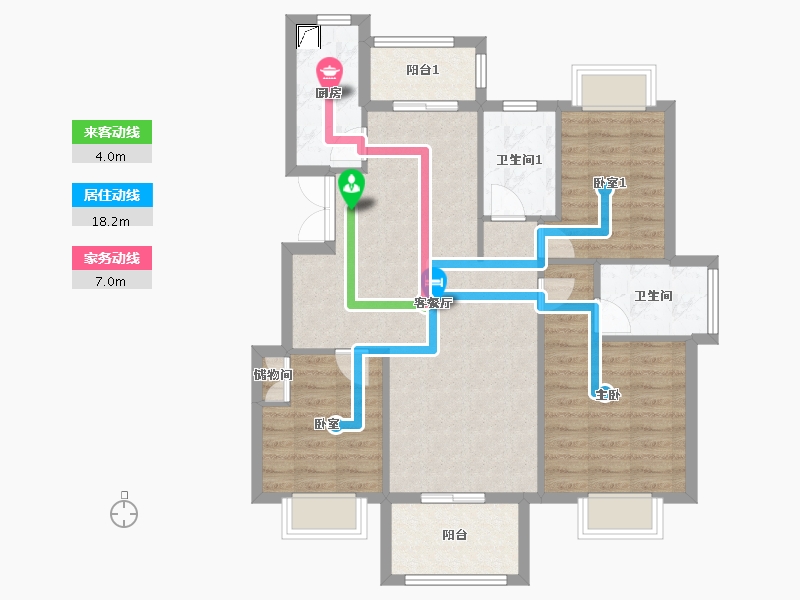 贵州省-遵义市-紫荆国际-92.00-户型库-动静线