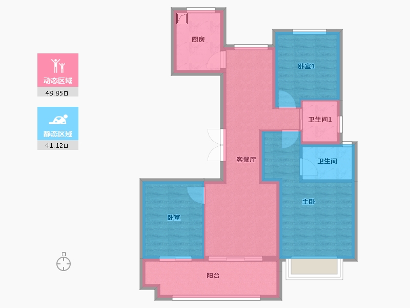 安徽省-蚌埠市-金鹏中国印-88.50-户型库-动静分区