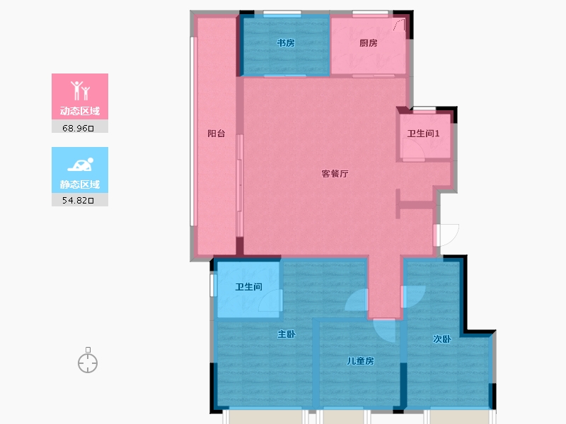 浙江省-杭州市-新力启云府-111.00-户型库-动静分区