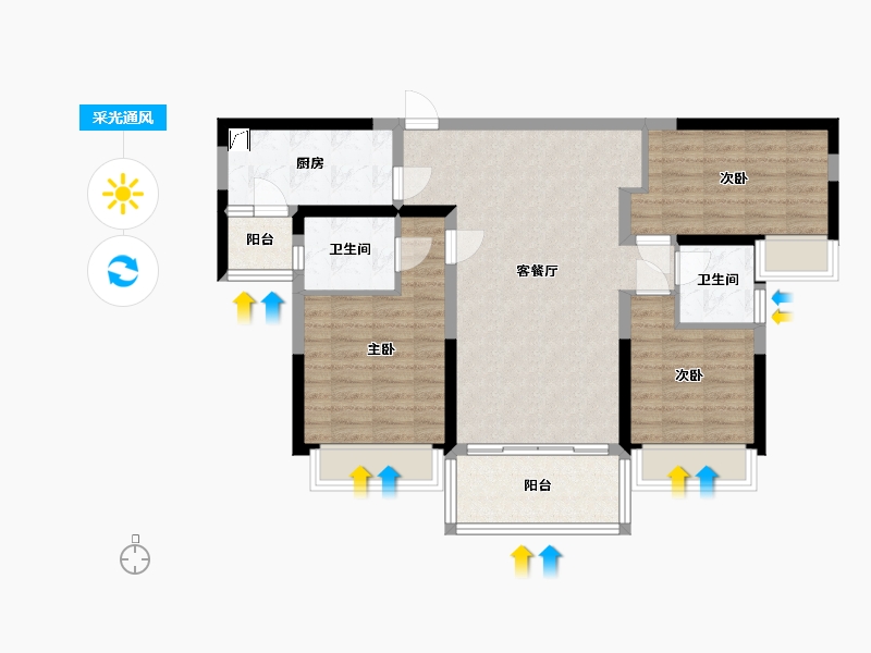 广东省-惠州市-合生上观国际七期-93.00-户型库-采光通风