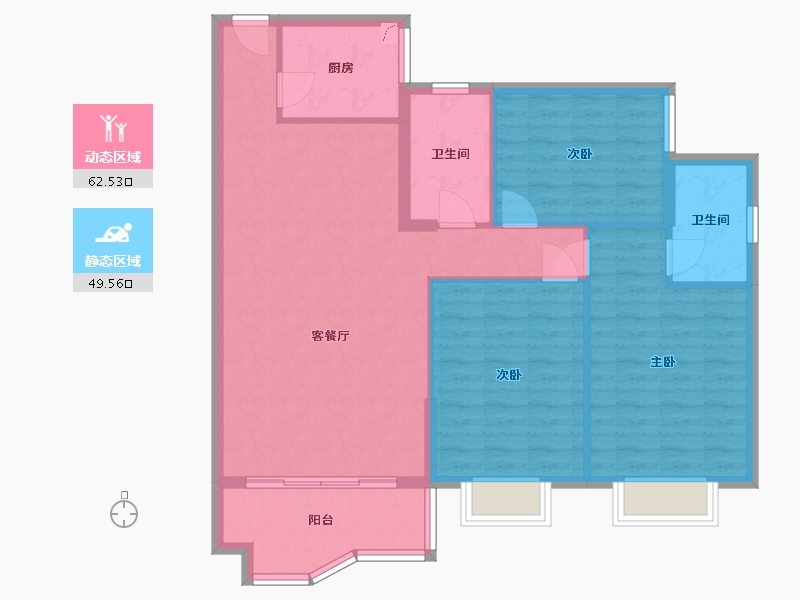 湖南省-衡阳市-龙城花苑-100.00-户型库-动静分区