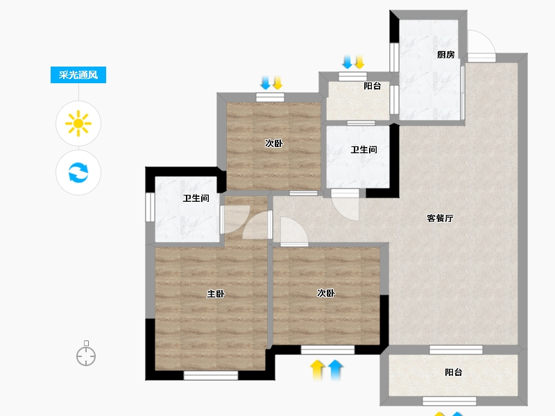 四川省-乐山市-和喜-70.00-户型库-采光通风