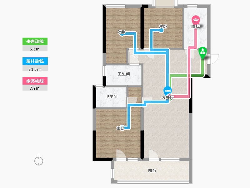 湖北省-武汉市-宏图雅居-90.00-户型库-动静线