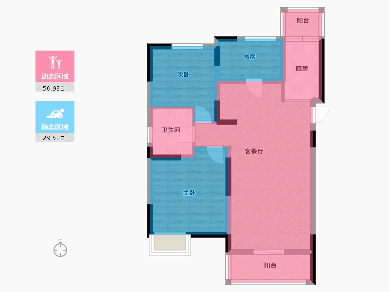 江苏省-扬州市-四季金辉-71.00-户型库-动静分区