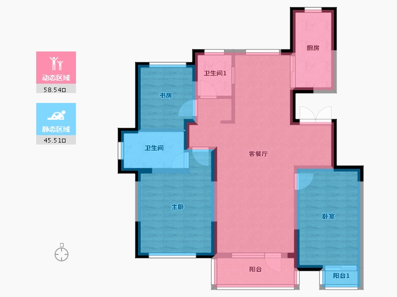 山东省-济南市-高速绿城兰园-90.00-户型库-动静分区