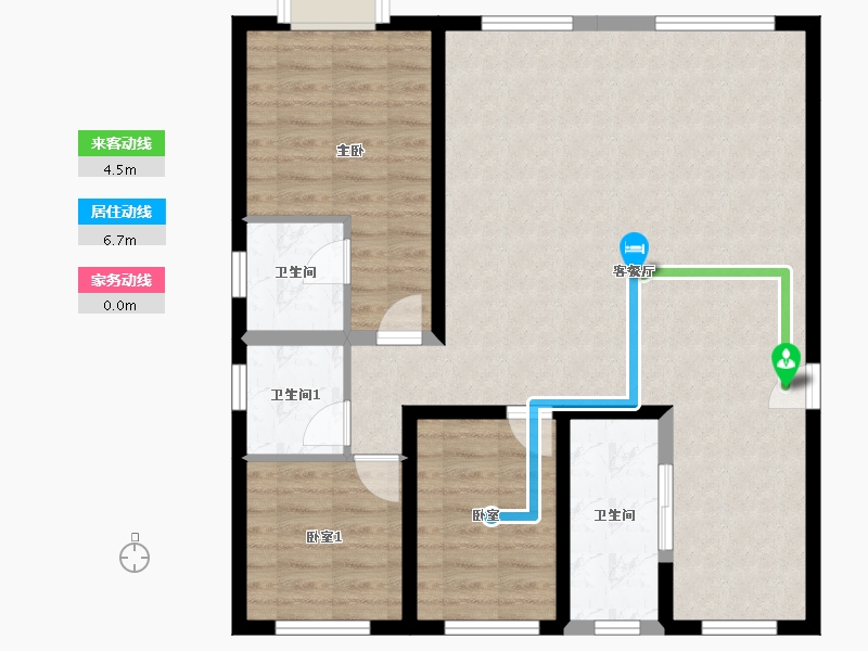 甘肃省-兰州市-银河国际居住区-106.67-户型库-动静线