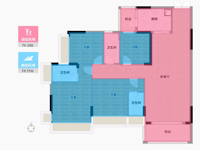 广东省-梅州市-芹洋观邸-105.00-户型库-动静分区