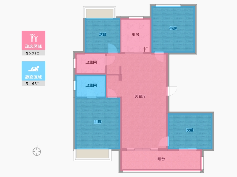 安徽省-阜阳市-华润阜阳中心-103.86-户型库-动静分区