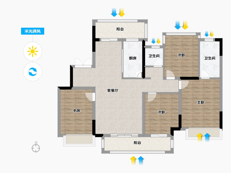 广西壮族自治区-柳州市-揽山庭-122.82-户型库-采光通风