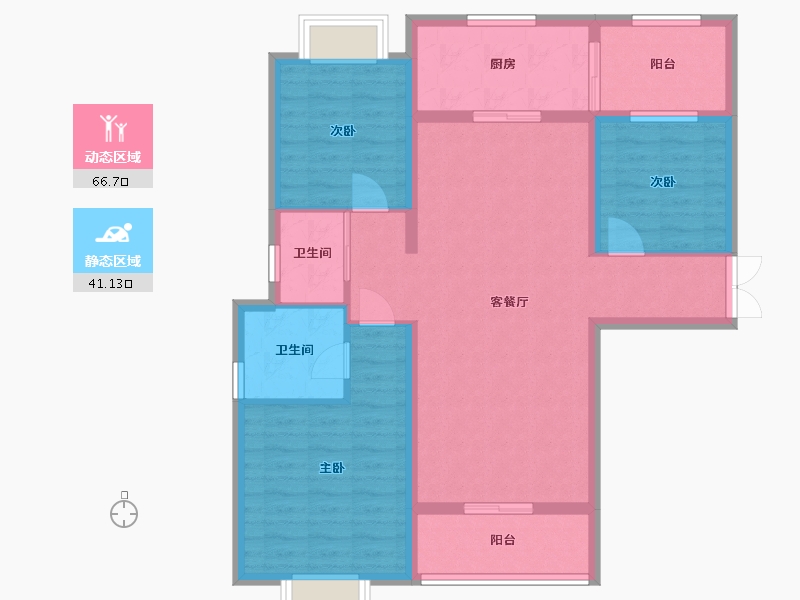 云南省-楚雄彝族自治州-天籁雅居-121.00-户型库-动静分区