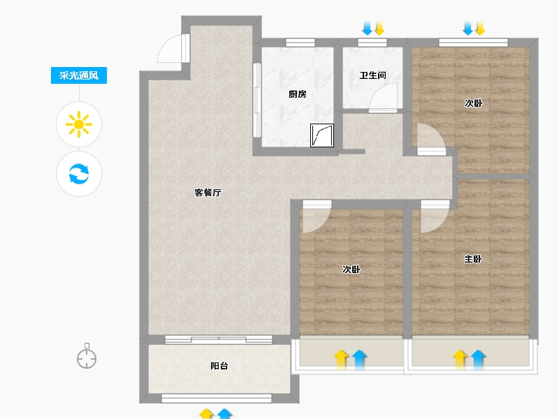 山东省-日照市-新时代华府-84.00-户型库-采光通风