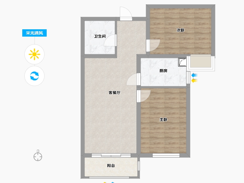 河北省-廊坊市-北京自在城-68.00-户型库-采光通风