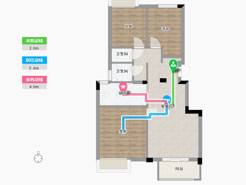 湖北省-武汉市-融科花满庭-79.00-户型库-动静线