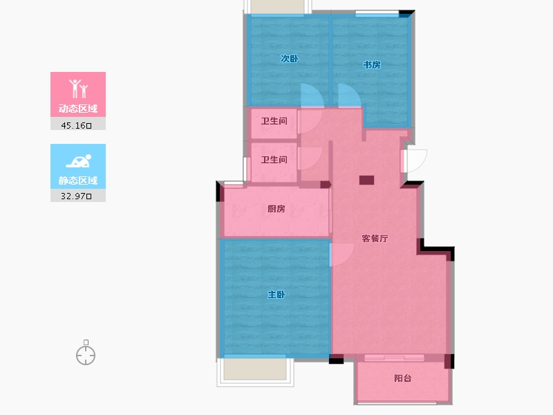 湖北省-武汉市-融科花满庭-79.00-户型库-动静分区